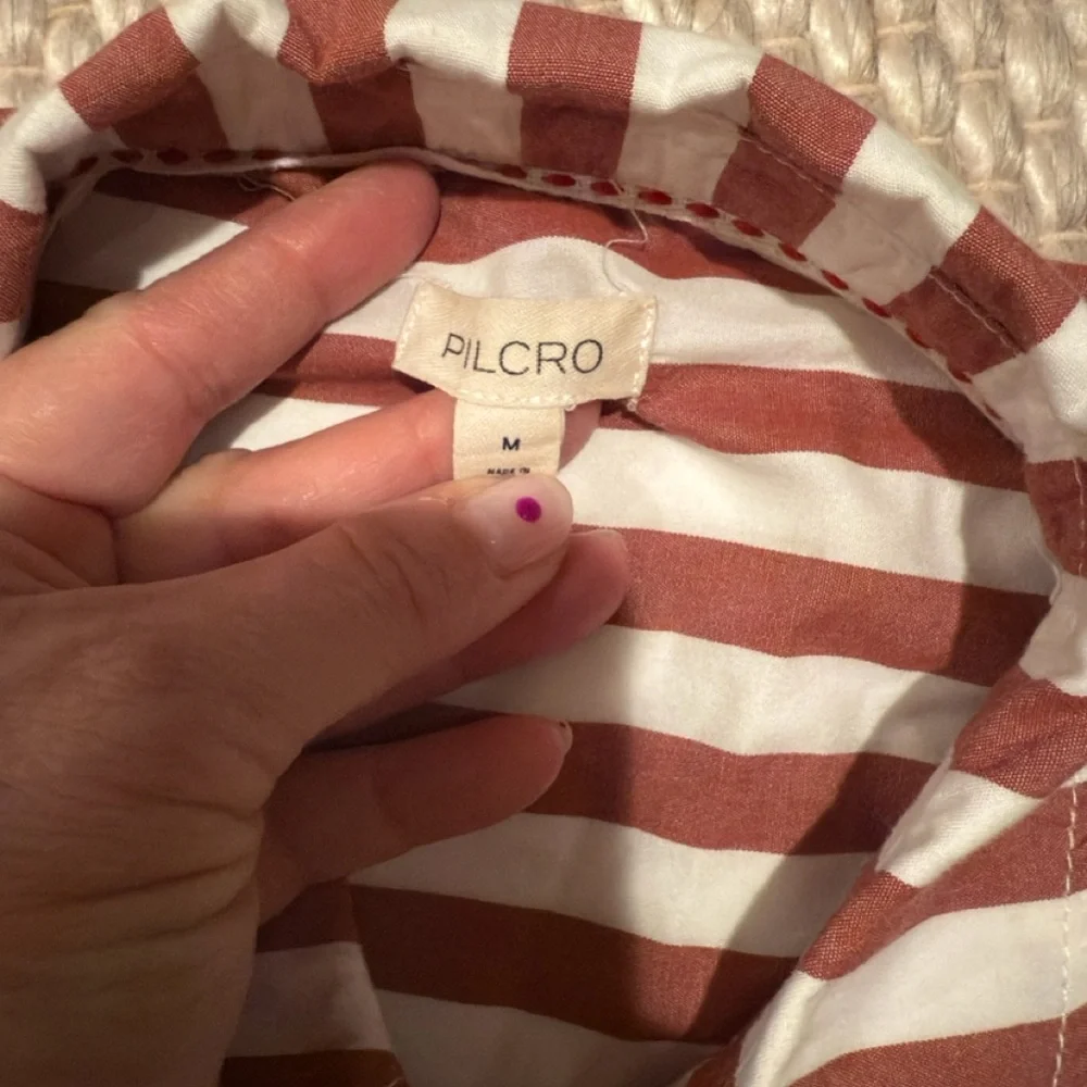 Pilcro Bailey Red and White Striped Shirt - Picture 7 of 9